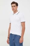 Поло BOSS BOSS CASUAL чоловіче колір білий однотонний