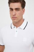 Поло BOSS BOSS CASUAL чоловіче колір білий однотонний