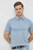 Бавовняне поло Michael Kors меланж колір блакитний