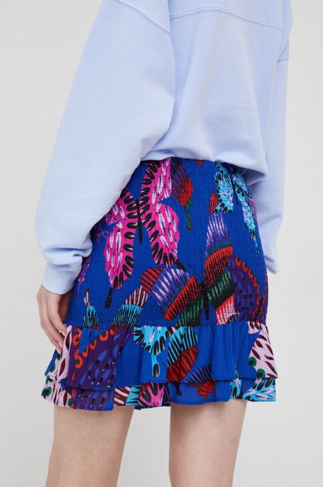 Спідниця Desigual mini олівець колір блакитний фото 3