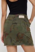 Спідниця Desigual колір зелений mini пряма