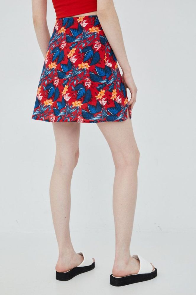 Спідниця Tommy Jeans колір червоний mini розкльошена (2412922) фото 3