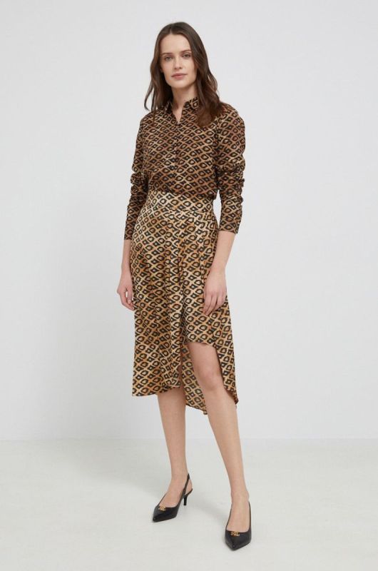 Спідниця Scotch & Soda колір коричневий mini асиметрична фото 2