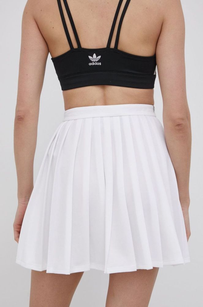 Спідниця adidas Originals Adicolor HG6305 колір білий mini розкльошена HG6305-WHITE фото 3