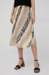 Спідниця Pennyblack колір бежевий midi розкльошена Спідниця Pennyblack колір бежевий midi розкльошена