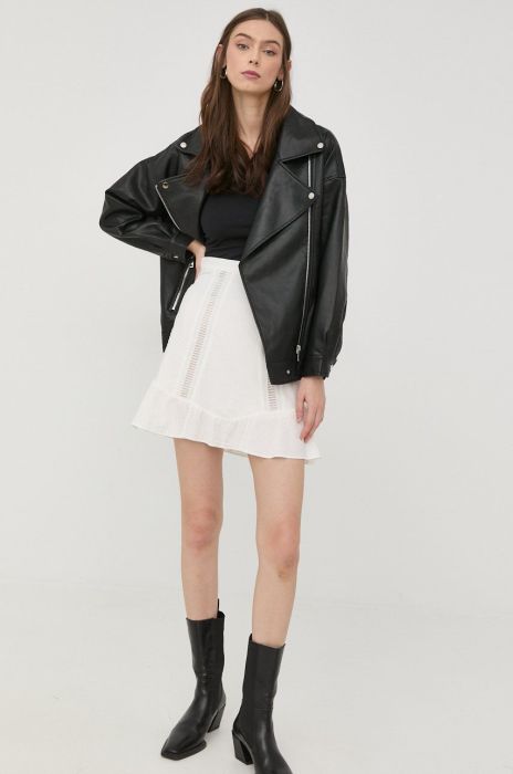 Бавовняна спідниця The Kooples колір білий mini розкльошена