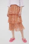 Спідниця Femi Stories колір помаранчевий midi розкльошена Спідниця Femi Stories колір помаранчевий midi розкльошена