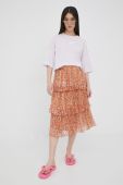 Спідниця Femi Stories колір помаранчевий midi розкльошена Спідниця Femi Stories колір помаранчевий midi розкльошена
