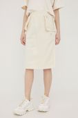 Спідниця adidas Originals Adicolor HE9733 колір бежевий mini пряма Спідниця adidas Originals Adicolor HE9733 колір бежевий mini пряма