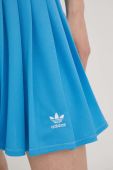 Спідниця adidas Originals Adicolor HC2065 mini розкльошена колір блакитний Спідниця adidas Originals Adicolor HC2065 mini розкльошена колір блакитний
