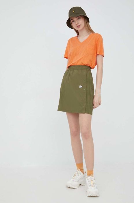 Спідниця adidas Originals Always Original HF2024 колір зелений mini пряма