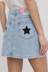 Спідниця Chiara Ferragni mini розкльошена колір блакитний Спідниця Chiara Ferragni mini розкльошена колір блакитний