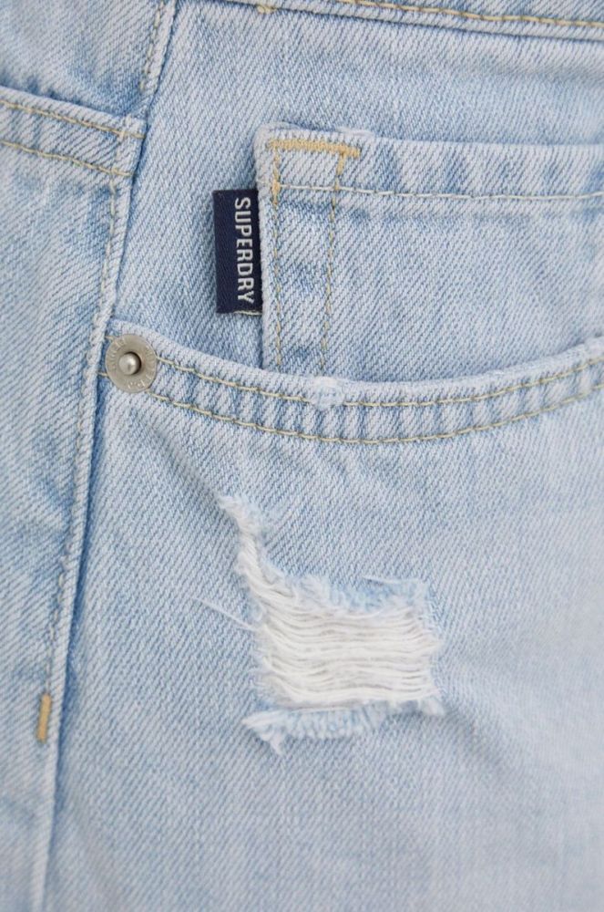 Джинсова спідниця Superdry mini пряма колір блакитний (2242932) фото 4