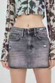 Джинсова спідниця Superdry колір сірий mini пряма