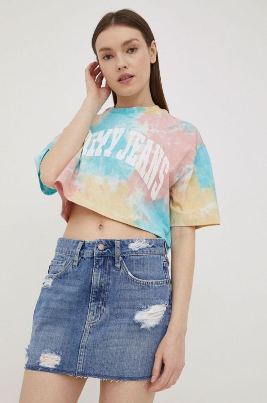 Джинсова спідниця Superdry mini пряма колір блакитний (2242937)