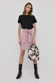 Спідниця HUGO колір рожевий mini пряма