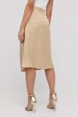 Спідниця Boss колір бежевий midi розкльошена