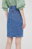 Джинсова спідниця Lee mini олівець колір блакитний