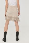 Замшева спідниця Bruuns Bazaar колір бежевий mini пряма