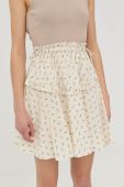 Бавовняна спідниця Bruuns Bazaar колір бежевий mini розкльошена
