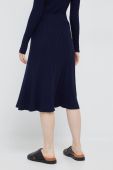 Вовняна спідниця Polo Ralph Lauren колір синій midi розкльошена Вовняна спідниця Polo Ralph Lauren колір синій midi розкльошена