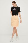 Бавовняна спідниця The North Face колір бежевий mini пряма
