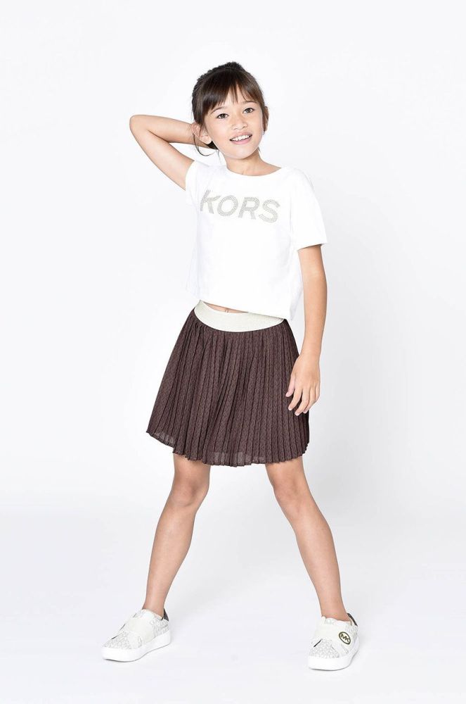 Дитяча спідниця Michael Kors колір коричневий mini розкльошена (2194272)