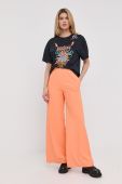 Штани Patrizia Pepe жіночі колір помаранчевий широке висока посадка