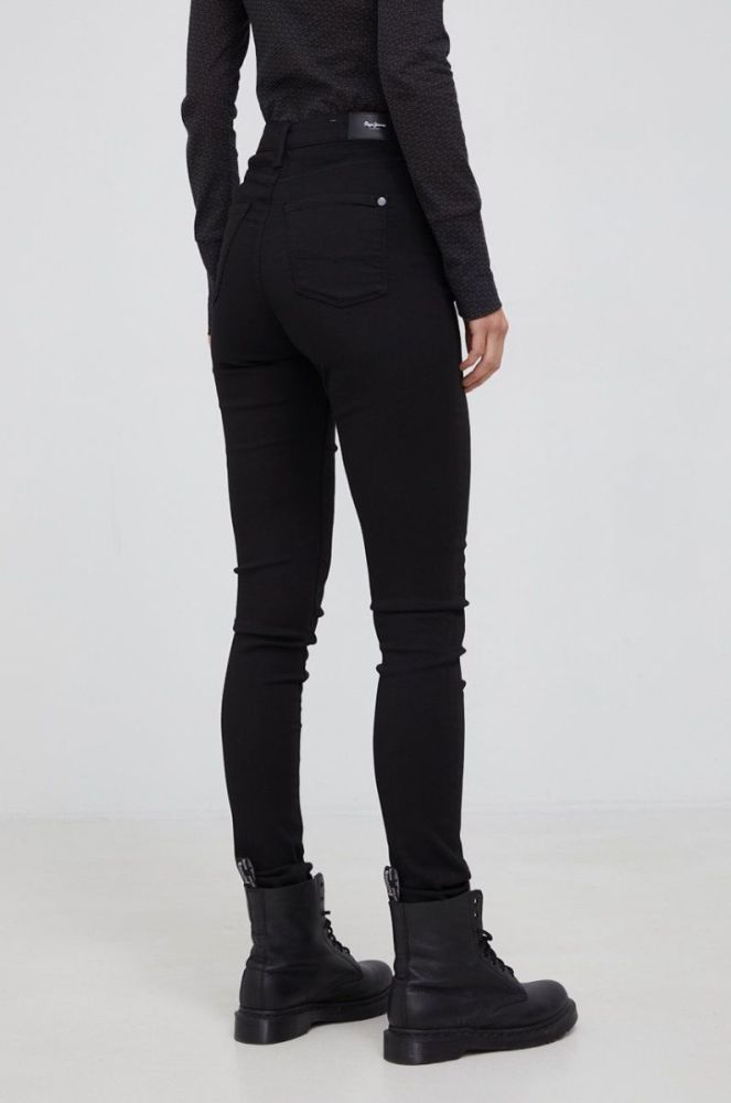 Штани Pepe Jeans Regent жіночі висока посадка колір чорний фото 3