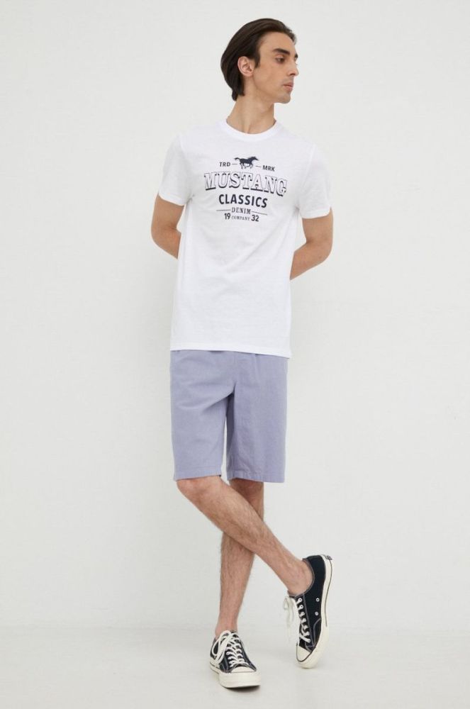 Шорти з домішкою льону Lee Relaxed Drawstring S Misty Lilac чоловічі колір фіолетовий фото 2