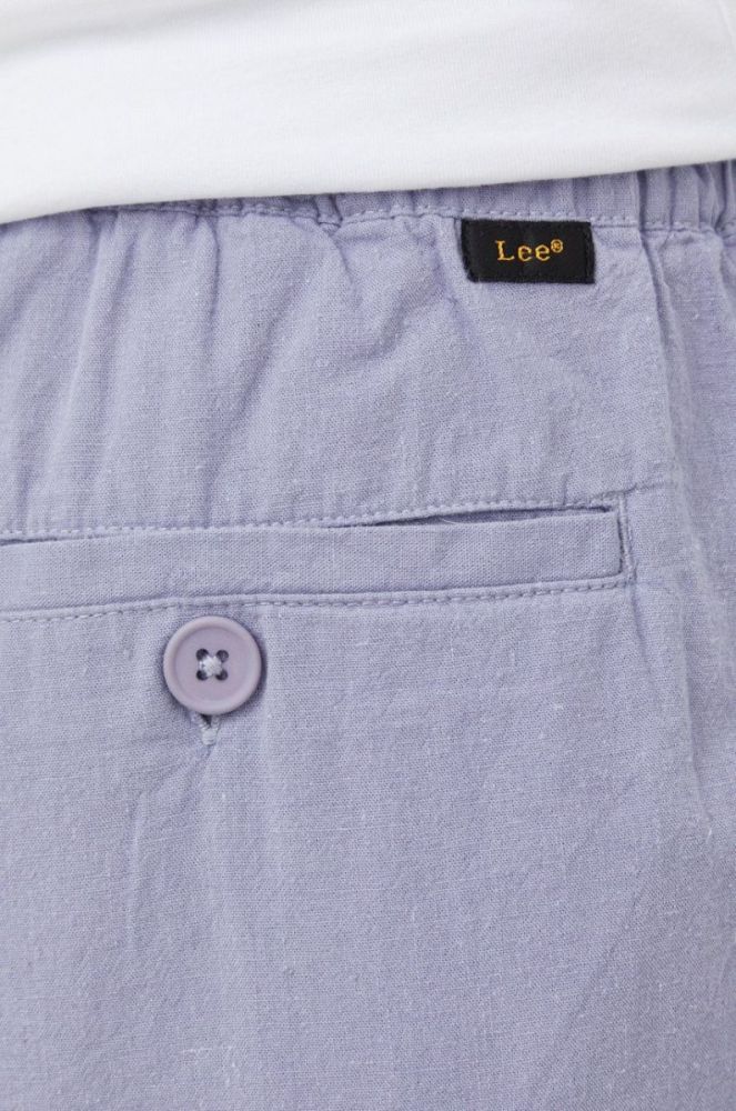 Шорти з домішкою льону Lee Relaxed Drawstring S Misty Lilac чоловічі колір фіолетовий фото 4