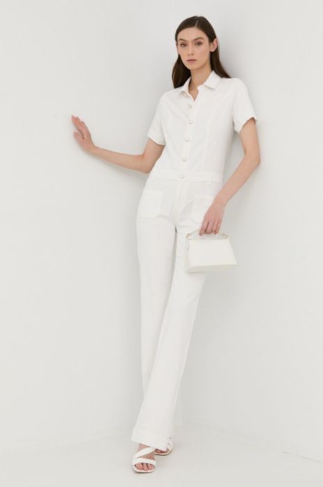 Джинсовий комбінезон Morgan колір білий з коміром