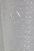 Штани Armani Exchange жіноче колір сірий з аплікацією