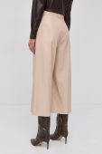 Штани Boss жіночі колір бежевий кюлоти висока посадка