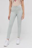 Штани Guess жіночі колір зелений облягаючі
