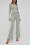 Штани Guess жіночі колір зелений широке висока посадка (1966937)