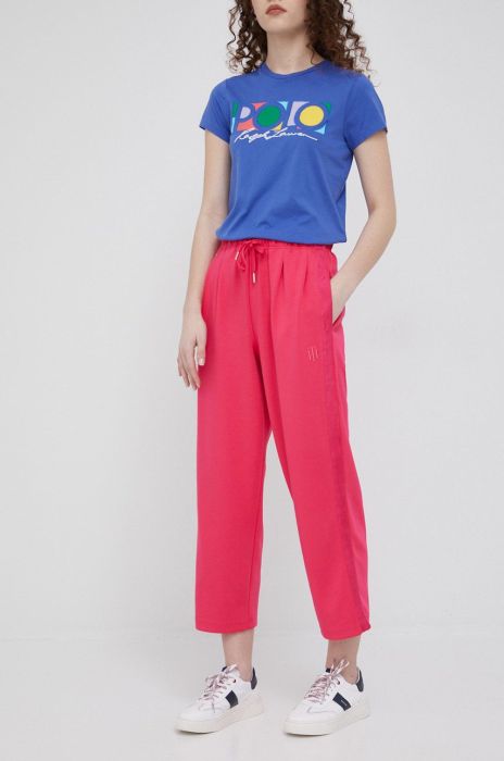 Штани Tommy Hilfiger жіночі колір рожевий однотонні (2113961)