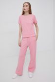 Штани Tommy Jeans жіночі колір рожевий однотонні