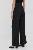 Штани з домішкою вовни Tiger Of Sweden жіночі колір чорний широке висока посадка