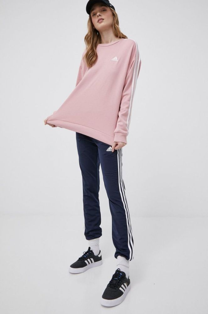 Штани adidas жіночі колір синій з аплікацією фото 2