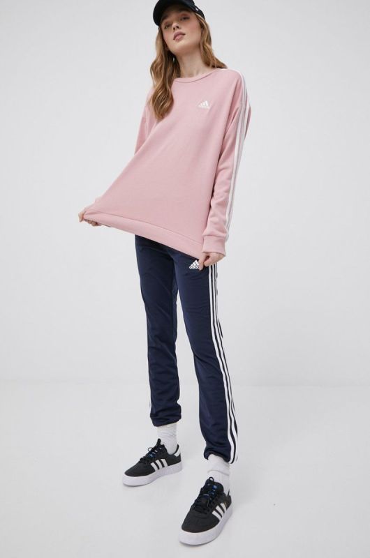 Штани adidas жіночі колір синій з аплікацією фото 2