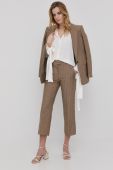 Штани Twinset жіночі колір коричневий пряме середня посадка