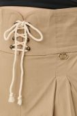 Бавовняні штани Twinset жіночі колір бежевий фасон chinos висока посадка