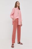 Штани Max Mara Leisure жіночі колір рожевий пряме висока посадка (2219933)