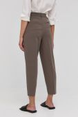 Штани Bruuns Bazaar жіночі колір коричневий пряме висока посадка