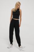 Штани Deha жіночі колір чорний фасон jogger висока посадка
