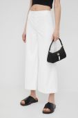 Штани Drykorn жіночі колір білий облягаюче висока посадка
