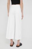 Штани Drykorn жіночі колір білий облягаюче висока посадка