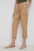 Штани Pepe Jeans Jynx жіночі колір бежевий фасон cargo висока посадка