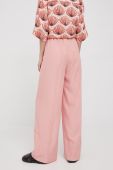 Штани Sisley жіночі колір рожевий пряме висока посадка (2342762)